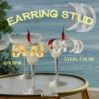 2025 Minimalist Line Design 14K Gold-plated Stainless Steel Waterproof Earrings Daily Commuting Girls Trendy Jewelry