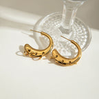 2025 Fashionable Women's C-shaped Earrings 18K Gold-plated Stainless Steel Multi-pendant Earrings can be DIY Pendants Detachable