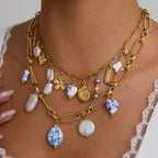 2025 Bohemian Style Multi-pendant Marine Element Shell Necklace 18K Gold-plated Stainless Steel Trend Jewelry can be Stacked