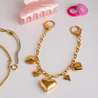 2025 Fashionable Fruit Heart Decorative Bag Pendant 18K Gold-plated Stainless Steel Bag Decoration Key Chain for Daliy