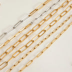 2025 Daily Simplicity Chain Necklace 18K Gold-plated Stainless Steel Stackable Necklace Charm Bicolor Necklace