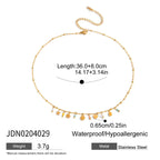 2025 Sweet Women's Colorful Crystal Multi-pendant Necklace 18K Gold-plated Stainless Steel Heart Star Pendant Waterproof Jewelry