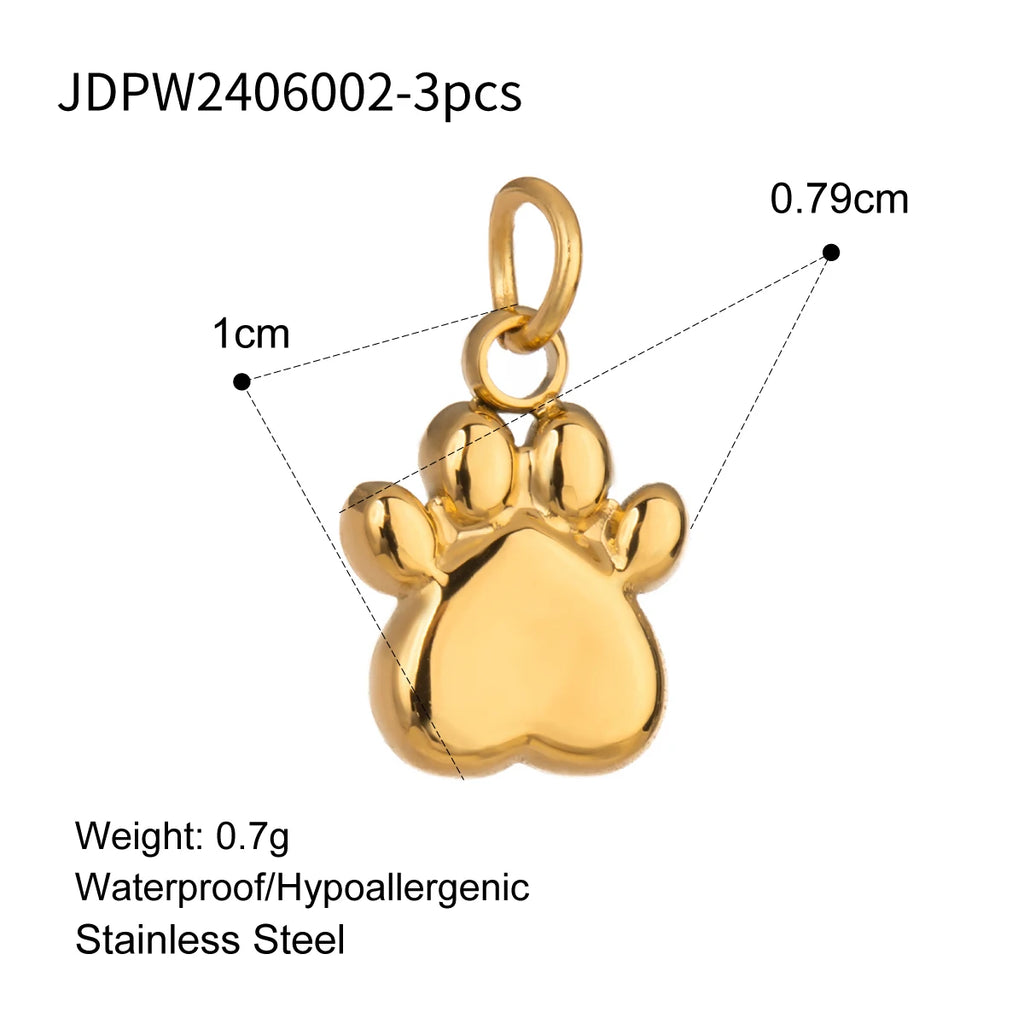 2025 Women's Fashion DIY Multi-Charm Pendant Necklace 18K Gold Plated Stainless Steel Chain Waterproof Jewelry for Daily Wear