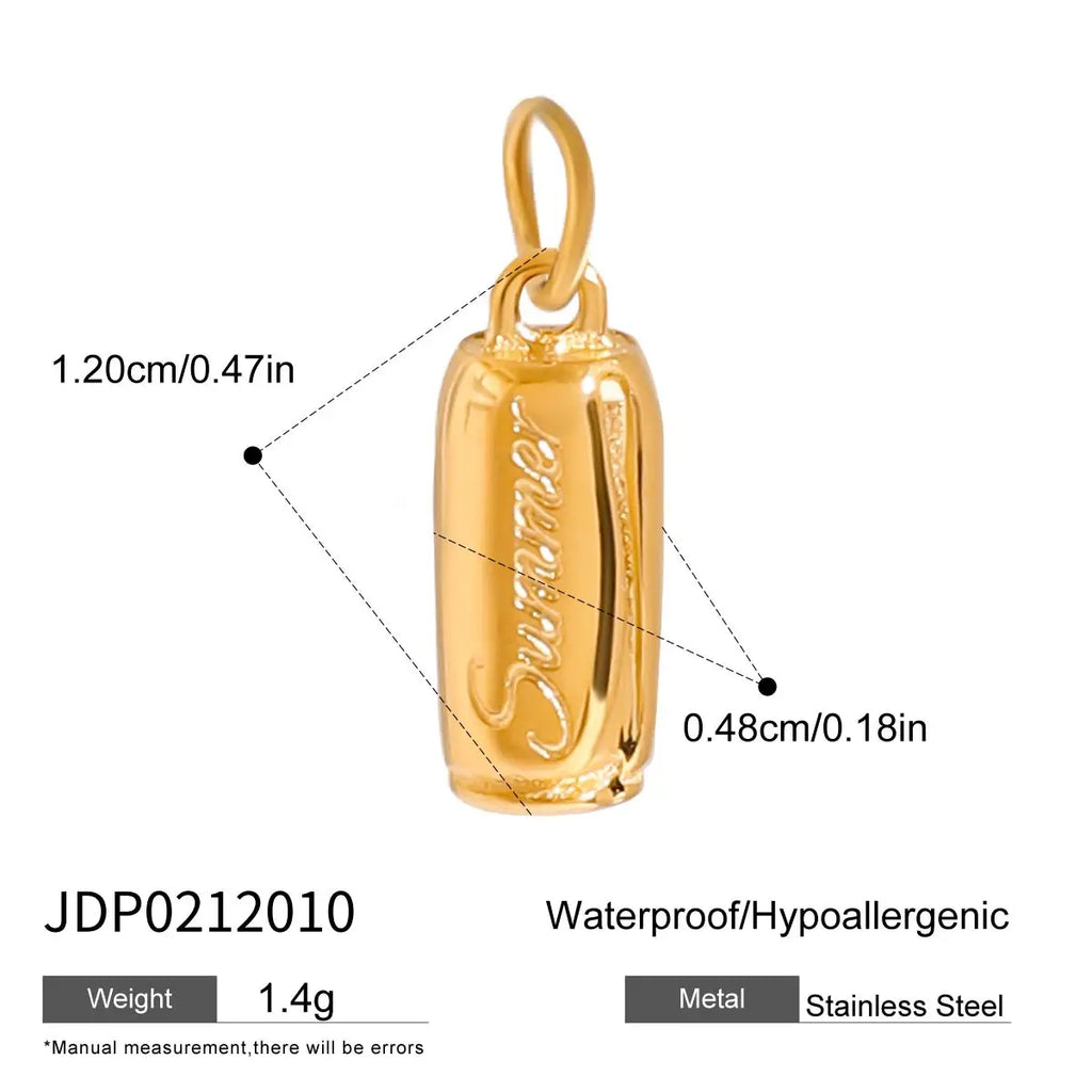2025 Colored Oil Drop Gourmet Series Stainless Steel Pendant Accessories 18K Gold-plated Waterproof DIY Accessories