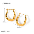 2025 Classic Minimalist 18K Gold-plated Stainless Steel Earrings Wavy U-shaped Women's Daily Waterproof Accessories