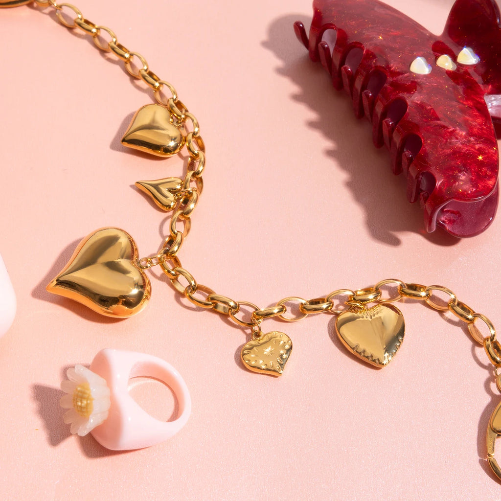 2025 Fashionable Fruit Heart Decorative Bag Pendant 18K Gold-plated Stainless Steel Bag Decoration Key Chain for Daliy