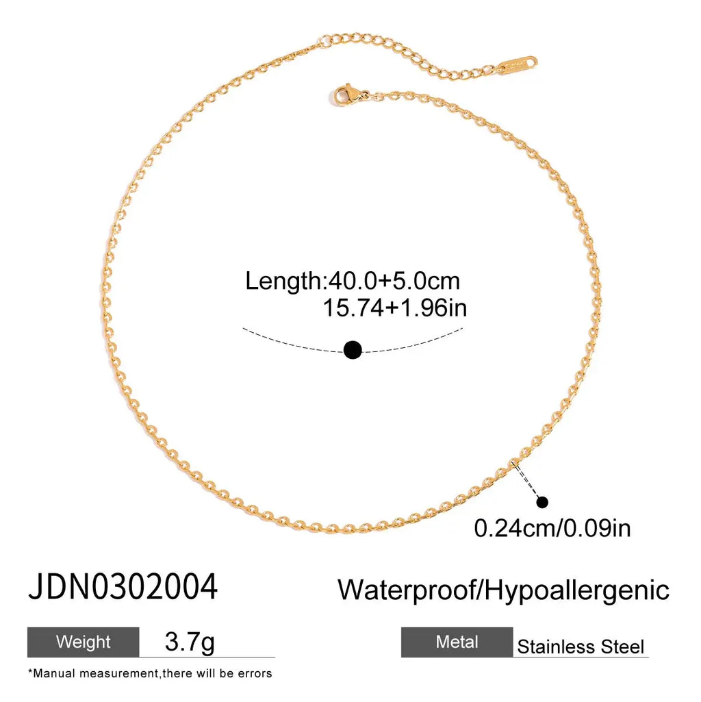 2025 Geometric Semi-arc Stainless Steel Handmade Chains Necklace 18K Gold-plated Women's Thin Chain Necklace Waterproof