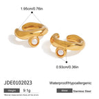 2025 Exquisite Simple Women's Pearl Ear Clips 18K Gold-plated Stainless Steel Daily Versatile Accessories
