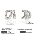 2025 Minimalist Line Design 14K Gold-plated Stainless Steel Waterproof Earrings Daily Commuting Girls Trendy Jewelry