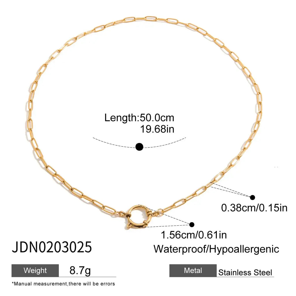 2025 Women's Fashion DIY Multi-Charm Pendant Necklace 18K Gold Plated Stainless Steel Chain Waterproof Jewelry for Daily Wear