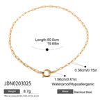 2025 Women's Fashion DIY Multi-Charm Pendant Necklace 18K Gold Plated Stainless Steel Chain Waterproof Jewelry for Daily Wear