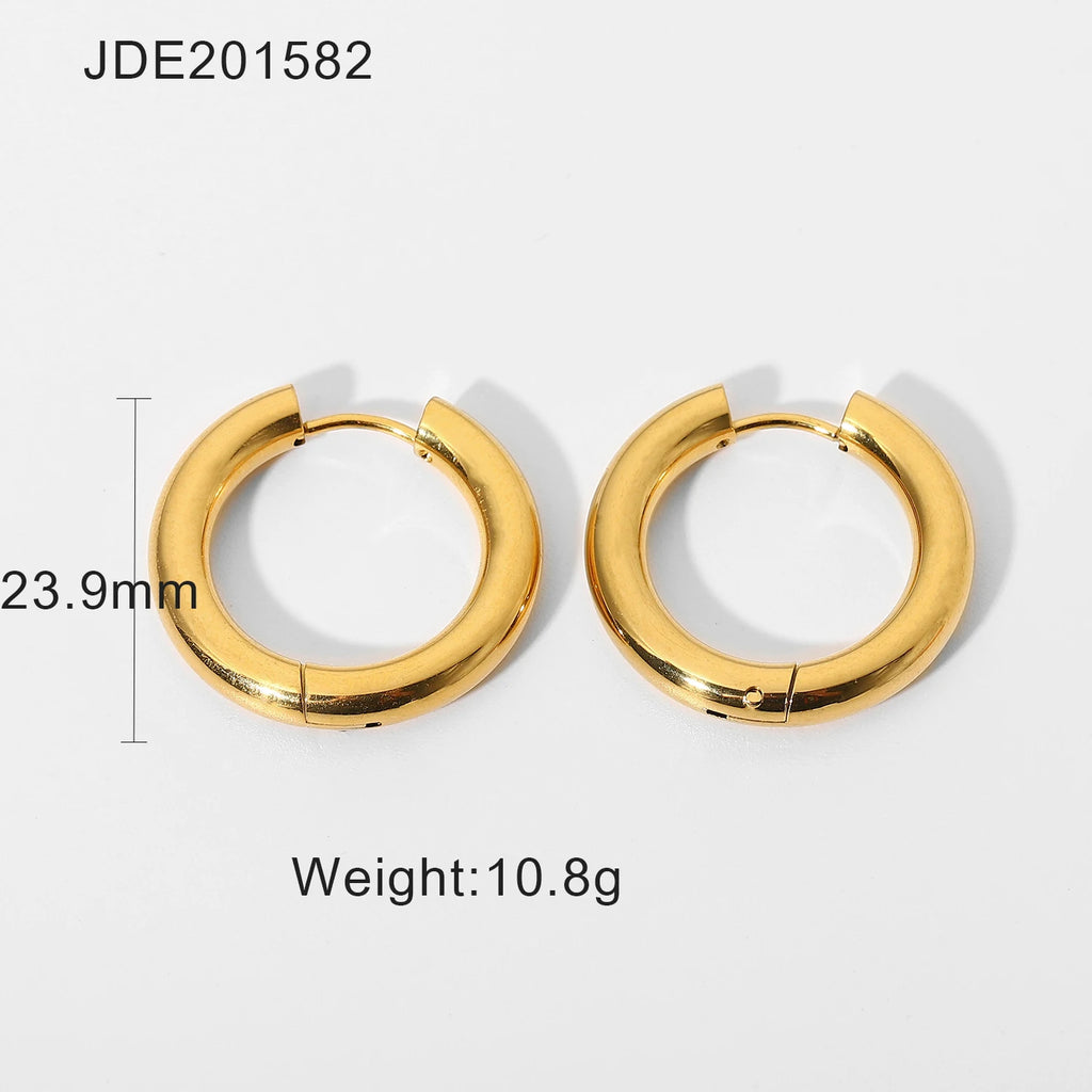 2025 Classic Minimalist 18K Gold-plated Stainless Steel Earrings Wavy U-shaped Women's Daily Waterproof Accessories
