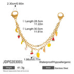 2025 Fashionable Fruit Heart Decorative Bag Pendant 18K Gold-plated Stainless Steel Bag Decoration Key Chain for Daliy