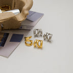 2025 Minimalist Line Design 14K Gold-plated Stainless Steel Waterproof Earrings Daily Commuting Girls Trendy Jewelry