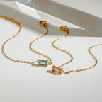 2025 Minimalism Birthstone Women's Chain Bracelet December Exquisite 18K Gold-plated Stainless Steel Waterproof Bracelet