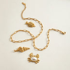 2025 Daily Simplicity Chain Necklace 18K Gold-plated Stainless Steel Stackable Necklace Charm Bicolor Necklace