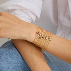 2025 Minimalism Birthstone Women's Chain Bracelet December Exquisite 18K Gold-plated Stainless Steel Waterproof Bracelet