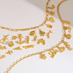 2025 Ocean Style Starfish Shell Building DIY Pendant Accessories 18K Gold-plated Stainless Steel Necklace Bracelet Accessories