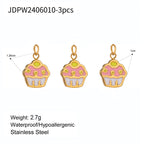 2025 Colored Oil Drop Gourmet Series Stainless Steel Pendant Accessories 18K Gold-plated Waterproof DIY Accessories