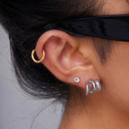 2025 Minimalist Line Design 14K Gold-plated Stainless Steel Waterproof Earrings Daily Commuting Girls Trendy Jewelry