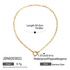 2025 Women's Fashion DIY Multi-Charm Pendant Necklace 18K Gold Plated Stainless Steel Chain Waterproof Jewelry for Daily Wear