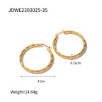 2025 Classic Minimalist 18K Gold-plated Stainless Steel Earrings Wavy U-shaped Women's Daily Waterproof Accessories
