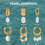 2025 Daily Elegant Ladies Freshwater Pearl Pendant Earrings 18K Gold-plated Stainless Steel All-match Fashion Jewelry