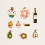 2025 Colored Oil Drop Gourmet Series Stainless Steel Pendant Accessories 18K Gold-plated Waterproof DIY Accessories