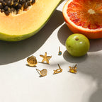 2025 6Pcs/set Women's Exquisite Marine Element Earrings 18K Gold-plated Stainless Steel Starfish Shell Crab Waterproof Earrings