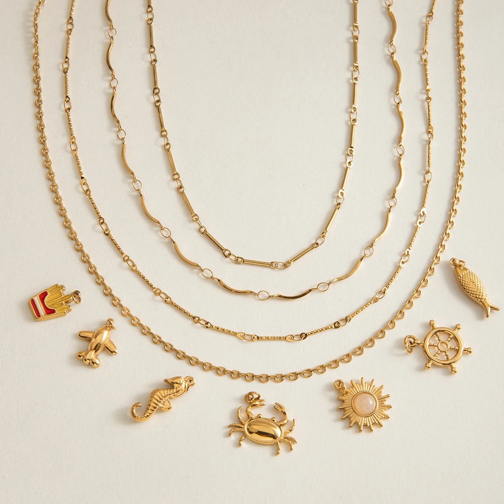 2025 Geometric Semi-arc Stainless Steel Handmade Chains Necklace 18K Gold-plated Women's Thin Chain Necklace Waterproof