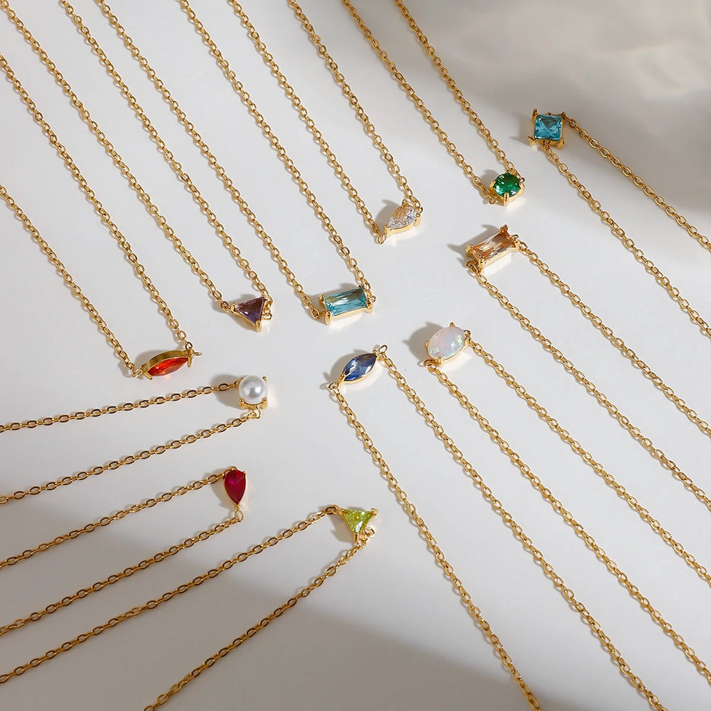2025 Minimalism Birthstone Women's Chain Bracelet December Exquisite 18K Gold-plated Stainless Steel Waterproof Bracelet