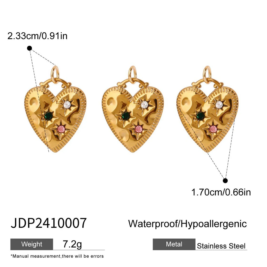 2025 Women's Fashion DIY Multi-Charm Pendant Necklace 18K Gold Plated Stainless Steel Chain Waterproof Jewelry for Daily Wear