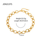 2025 Geometric Circles Stainless Steel Handmade Chains Necklace 18K Gold-plated Stackable Women's Necklace Waterproof