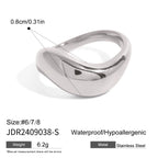 2025 Fashionable Versatile Women's Stainless Steel Ring 18K Gold-plated Two-tone Simple Daily Waterproof Jewelry