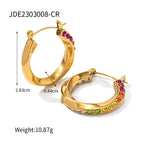 2025 Classic Minimalist 18K Gold-plated Stainless Steel Earrings Wavy U-shaped Women's Daily Waterproof Accessories