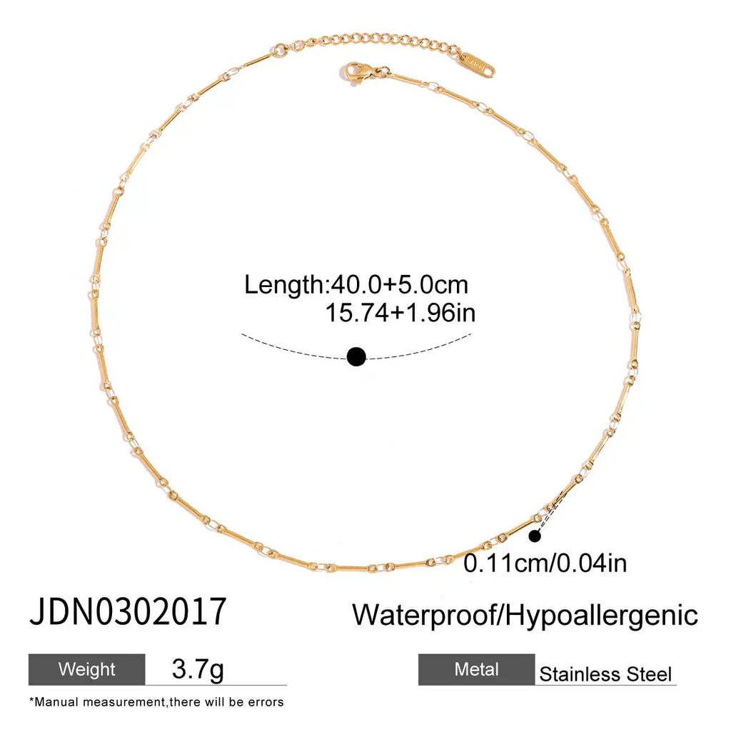 2025 Geometric Semi-arc Stainless Steel Handmade Chains Necklace 18K Gold-plated Women's Thin Chain Necklace Waterproof