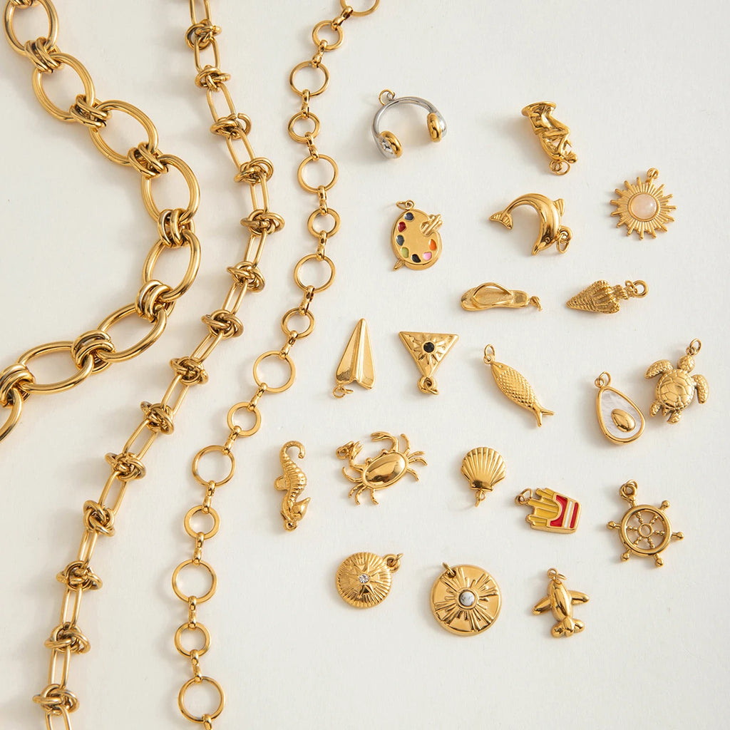 2025 Geometric Circles Stainless Steel Handmade Chains Necklace 18K Gold-plated Stackable Women's Necklace Waterproof